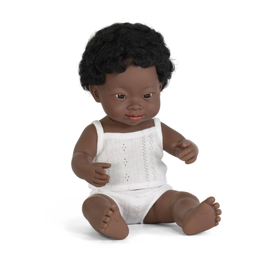 Miniland Down Syndrome Black Boy Doll