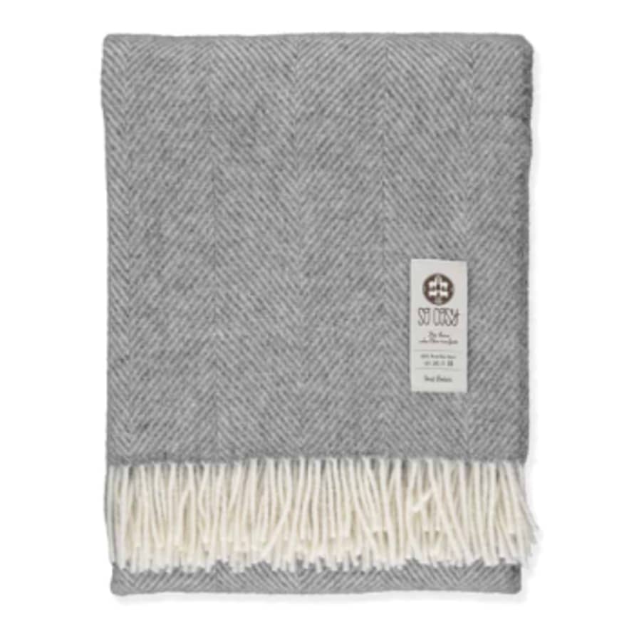 So Cosy Dani Throw - Steel Grey and White