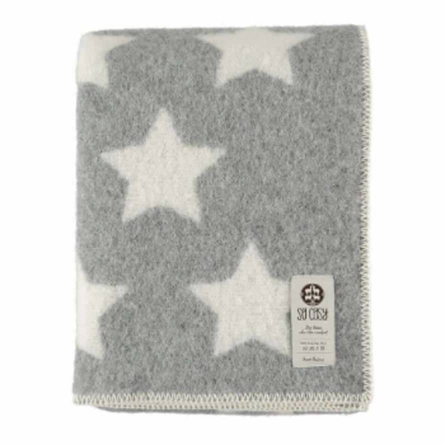 So Cosy Stars Throw in Grey and Cream