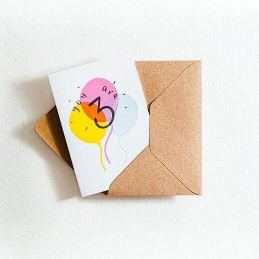 Hunter Paper Co. You Are Three 3rd Birthday Letterpress Card