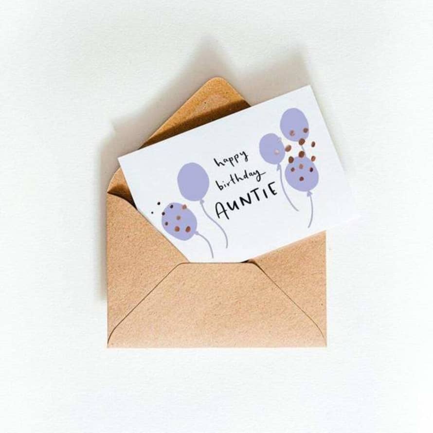 Hunter Paper Co. Happy Birthday Auntie Letterpress Card