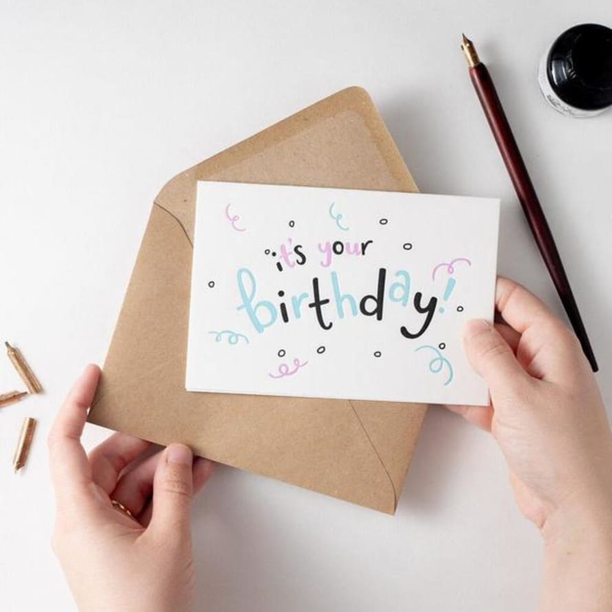 Hunter Paper Co. Its Your Birthday Curls Letterpress Card