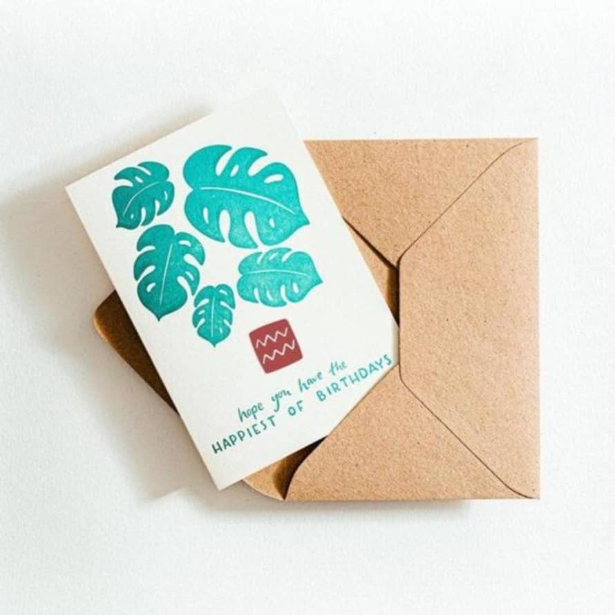 Hunter Paper Co. Hope You Have The Happiest Of Birthdays Letterpress Card