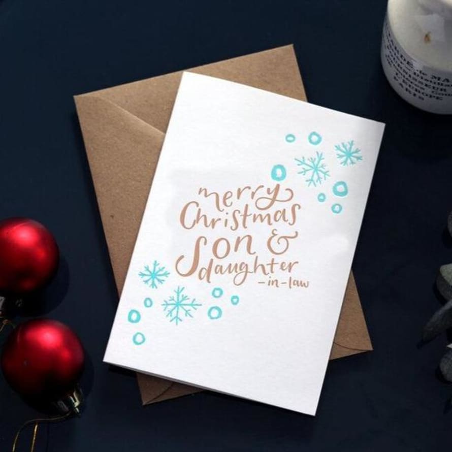 Hunter Paper Co. Merry Christmas Son Daughter In Law Letterpress Card