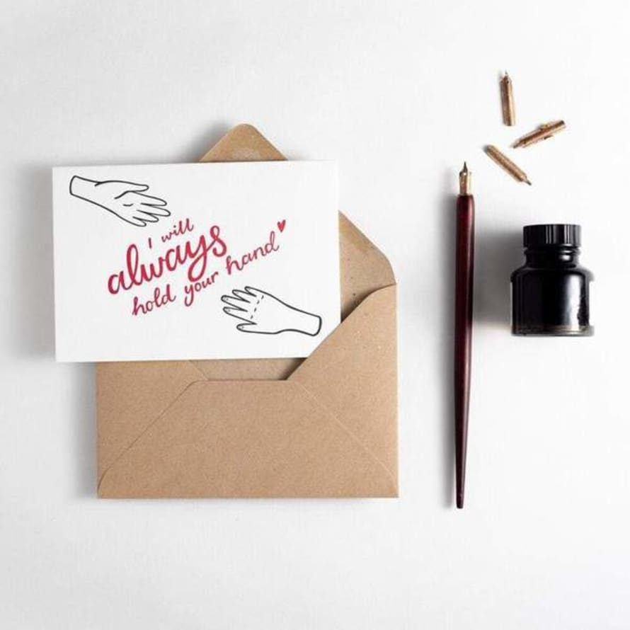 Hunter Paper Co. I Will Always Hold Your Hand Letterpress Card
