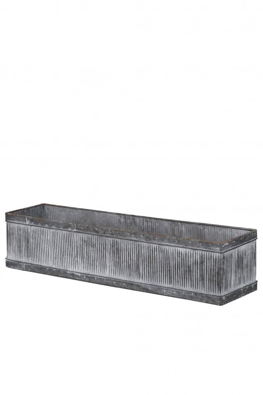 The Home Collection Long Ribbed Zinc Planter