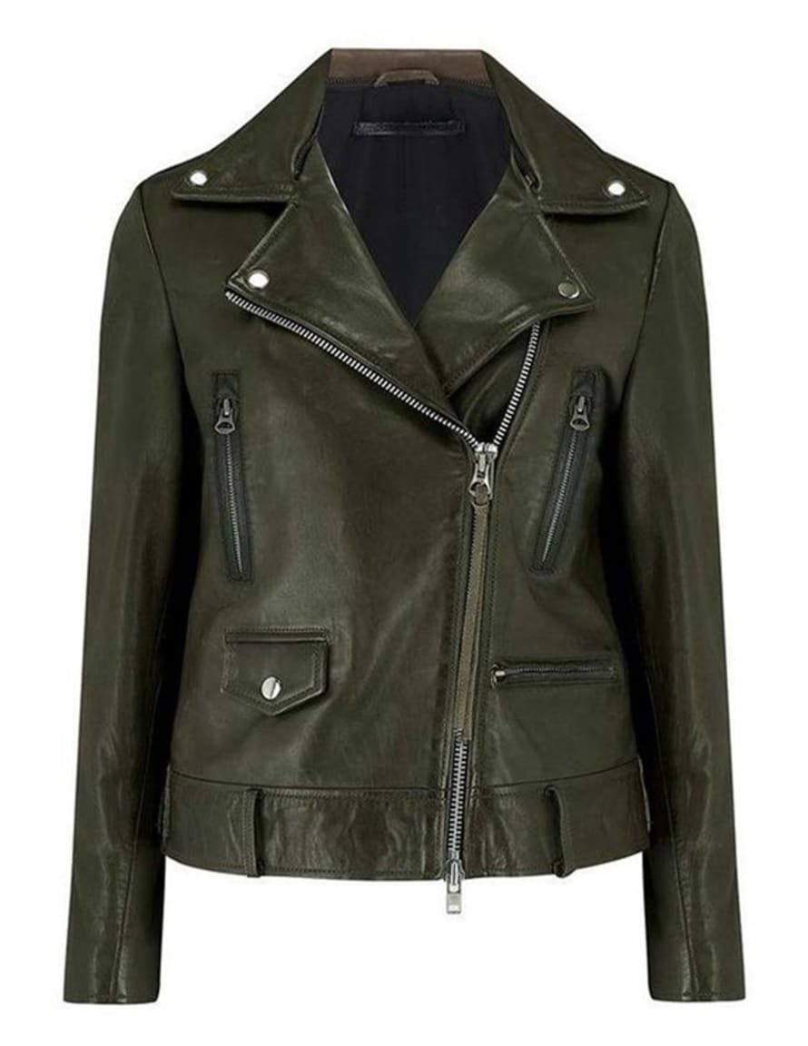 MDK Seattle New Thin Leather Jacket Dark Green