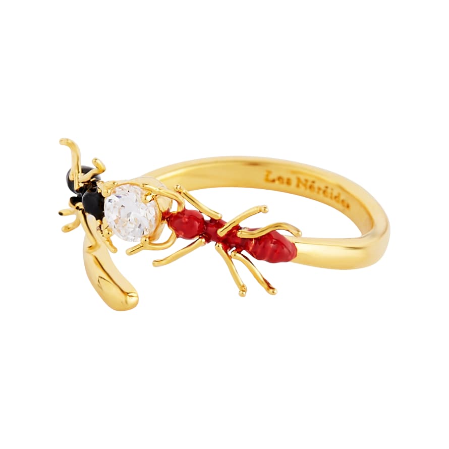 Les Nereides Ant and Cubic Zirconia Adjustable Ring