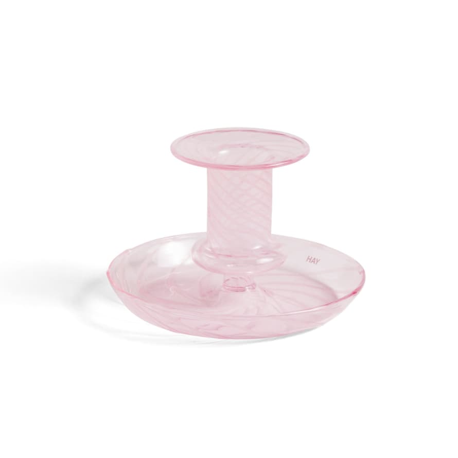 HAY Flare Candlestick - Pink Stripe