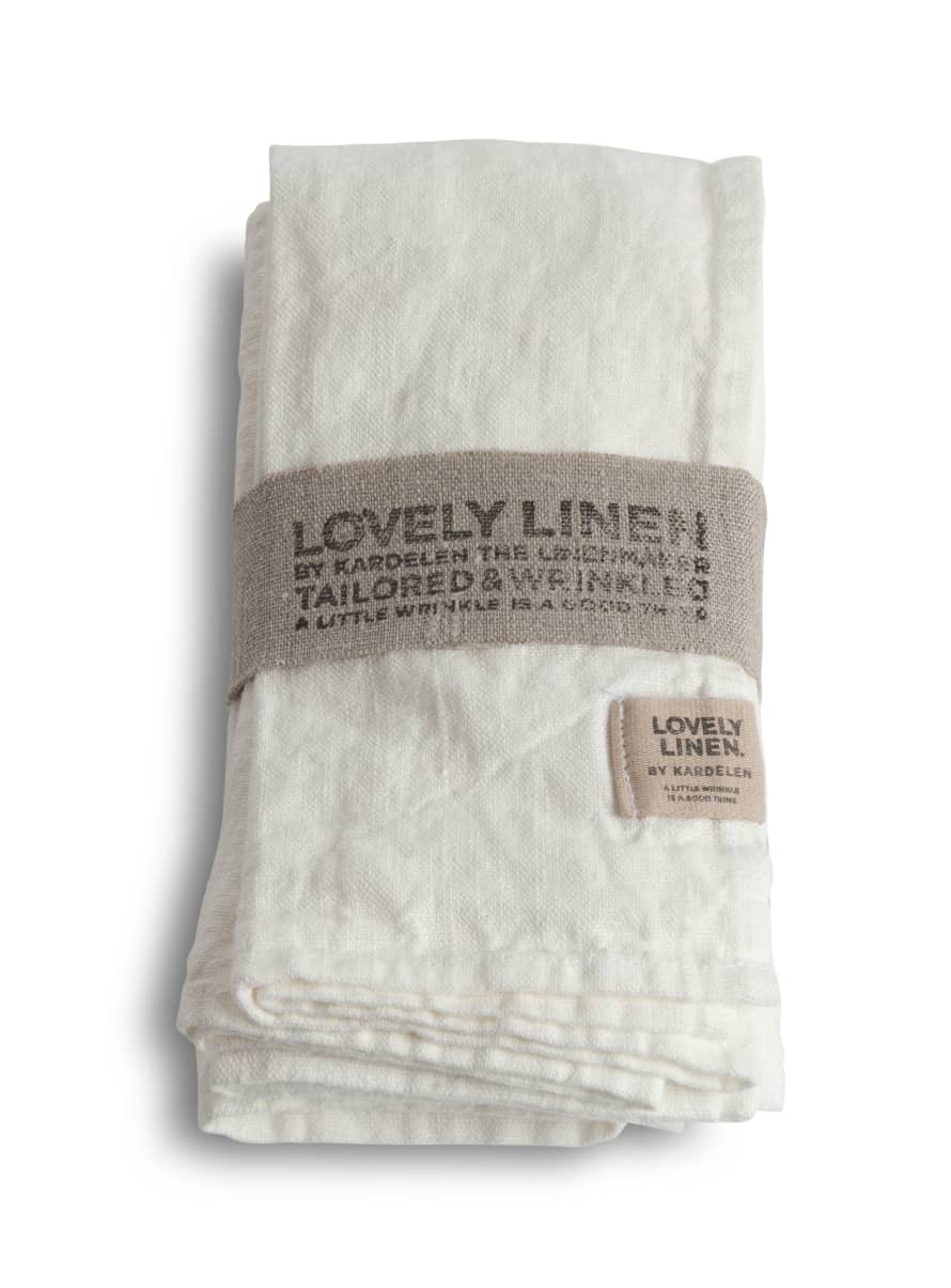 Lovely Linen 100% European Linen Table Napkins in Off White
