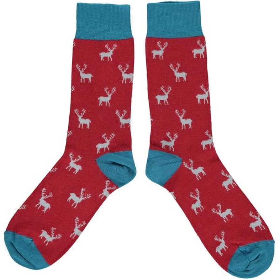 Catherine Tough Men's Organic Cotton Socks - Red Stag