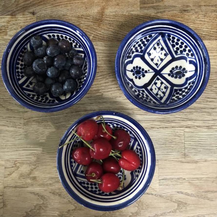 Beldi Maison Small Zwak Bowl In Moroccan Blue & White