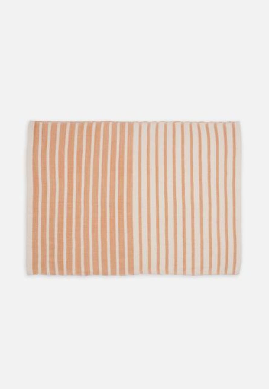 Folkdays Cotton Placemats with Stripes // Natural-Orange // Set of 2
