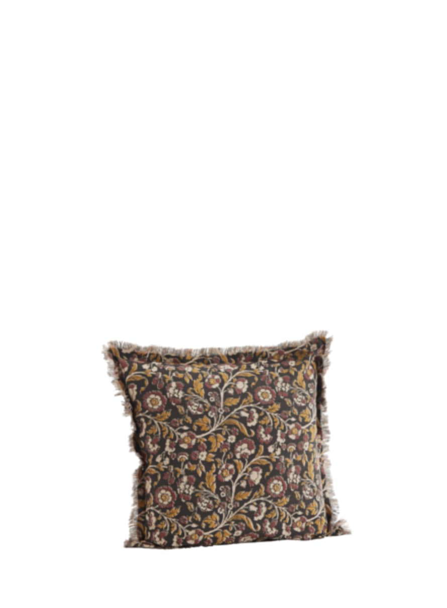 Madam Stoltz Iron, Curry and Burnt Henna Printed Cushion Cover