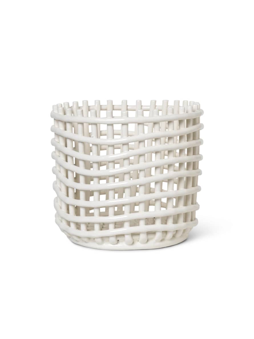 Ferm Living Ceramic Basket Large - White