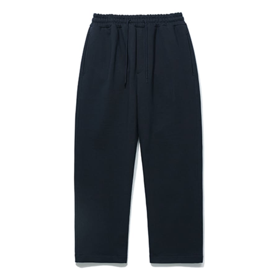 Partimento Sweat Semi Wide Tapered Crop Pants in Navy