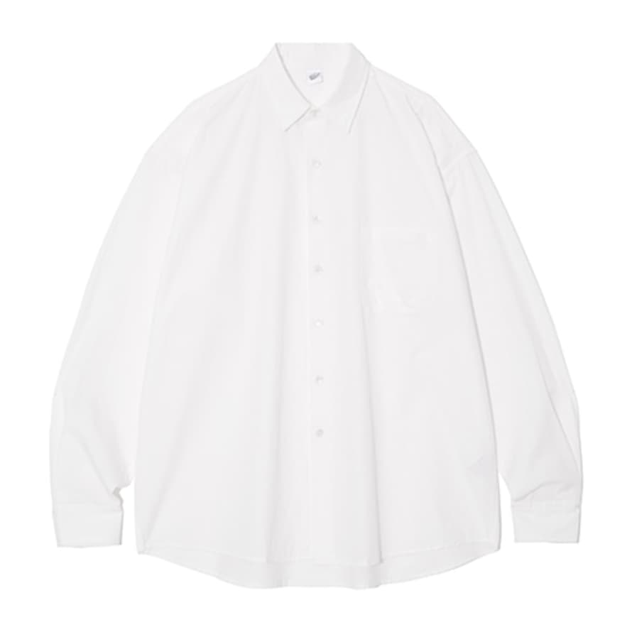 Partimento Oversize Cotton Shirts in White