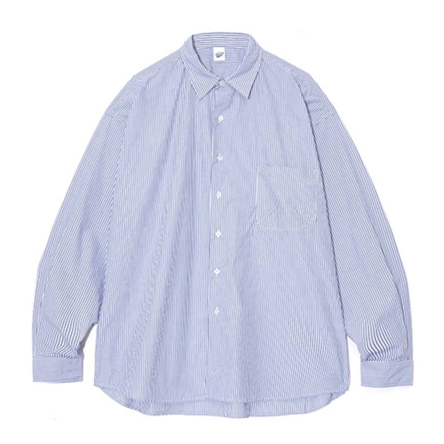 Partimento Oversize Double Stripe Shirts in Blue