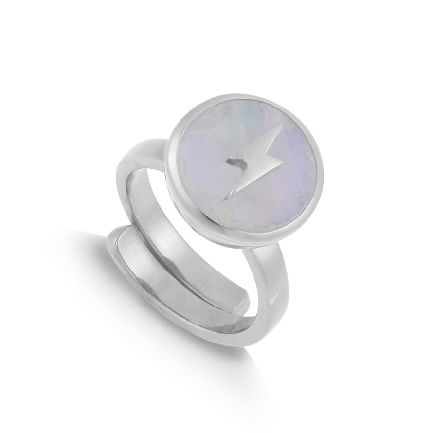SVP Jewellery Stellar Lightning Rainbow Moonstone Adjustable Ring