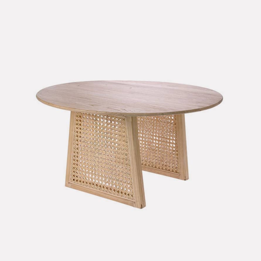 HKliving Rattan Natural Wood Coffee Table