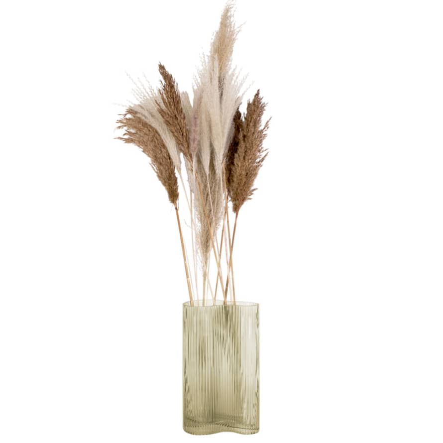 Present Time Wave Vase - Moss Green