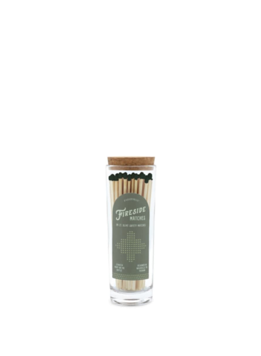 Paddywax Fireside Tall Safety Matches In Olive Green Tip