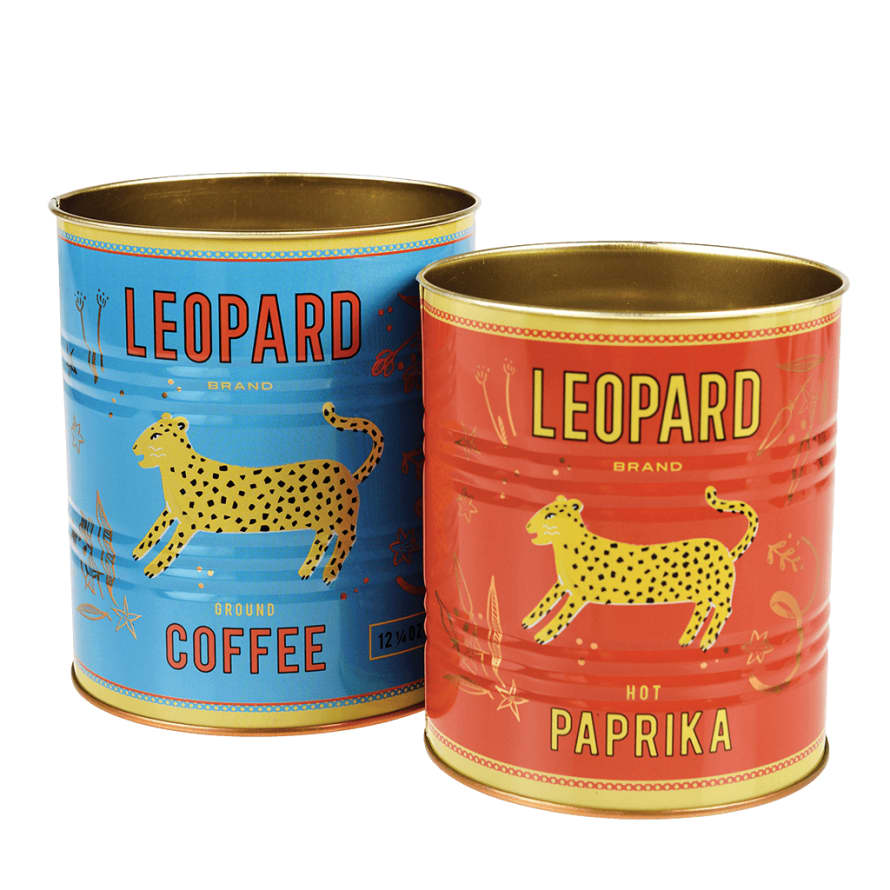 Rex London Leopard Coffee Tin Set of Two