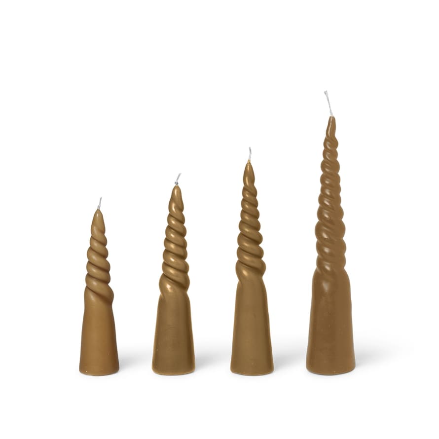 Ferm Living Twisted Candles Set of 4 – Straw