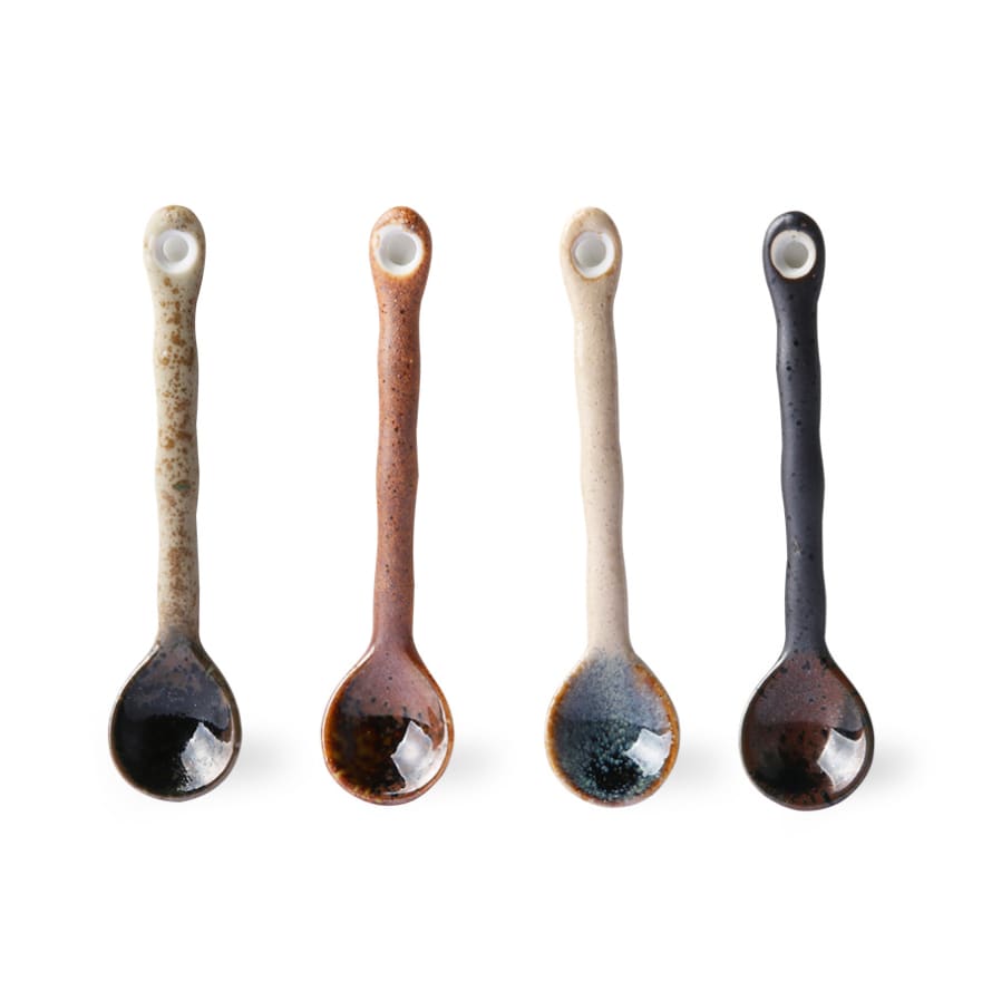 HK Living Kyoto Ceramics: Japanese Tea Spoons Set of 4