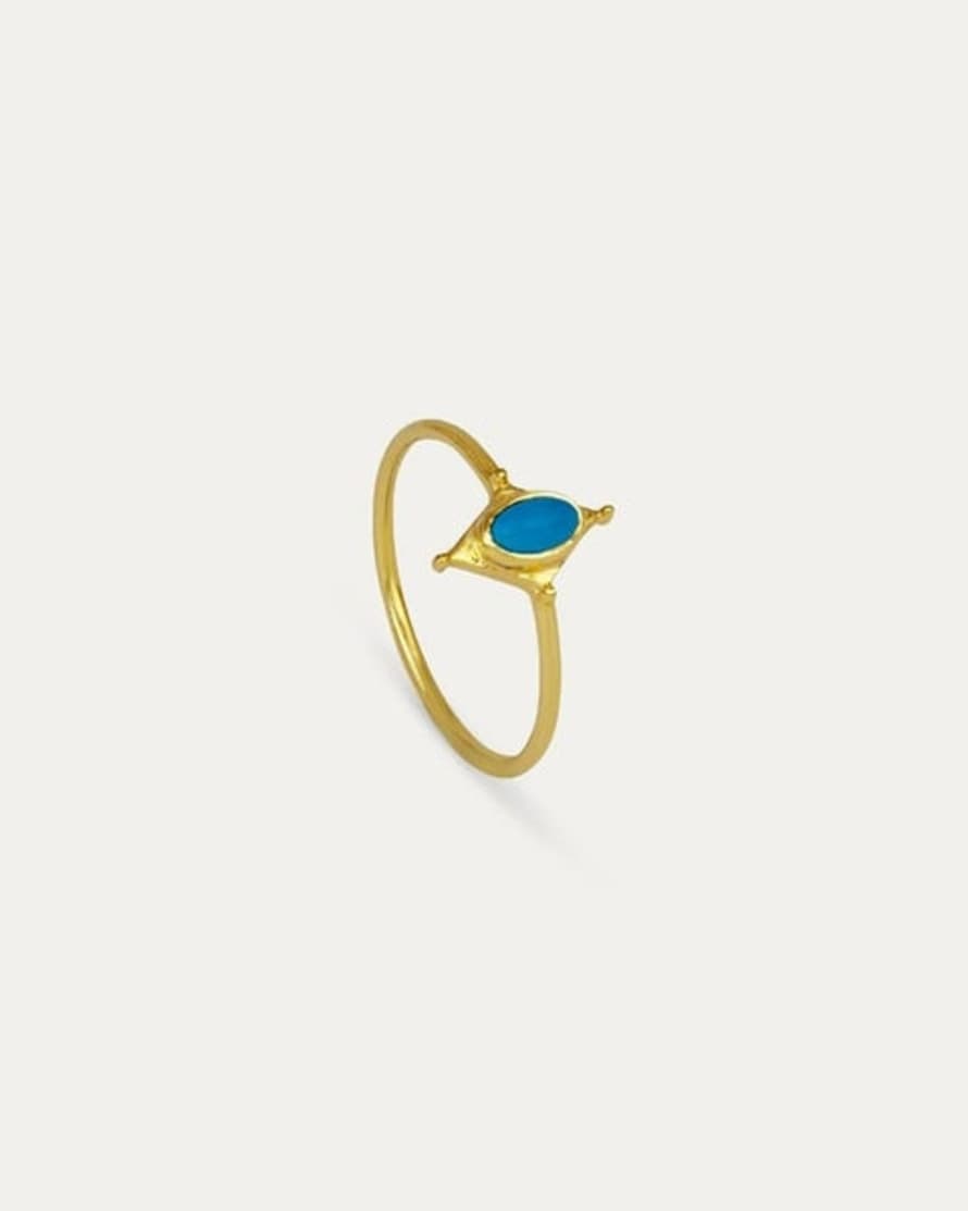 Ottoman Hands Carmenta Turquoise Stacking Ring
