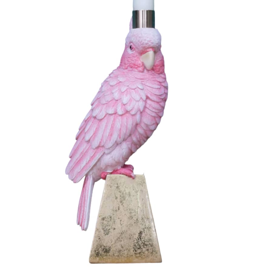 &Quirky Pink Parrot Candle Holder