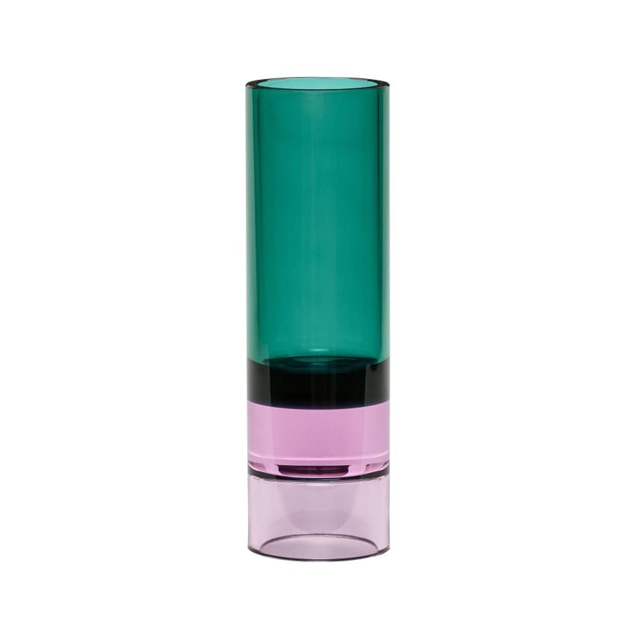 Hubsch Astro Crystal Vase - Green / Pink