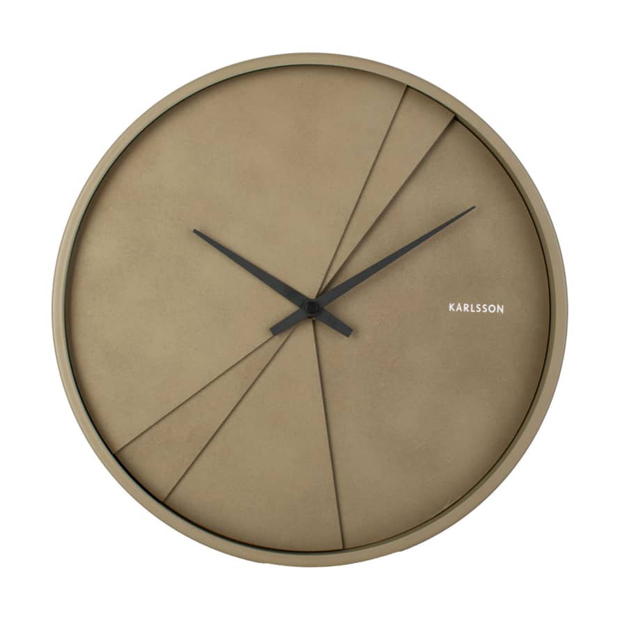 Karlsson Wall Clock 'Layered Lines' Moss Green