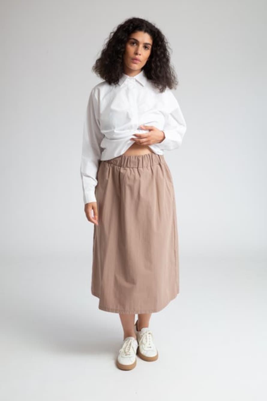 Beaumont Organic Ss22 Ashley Organic Cotton Skirt In Mocha