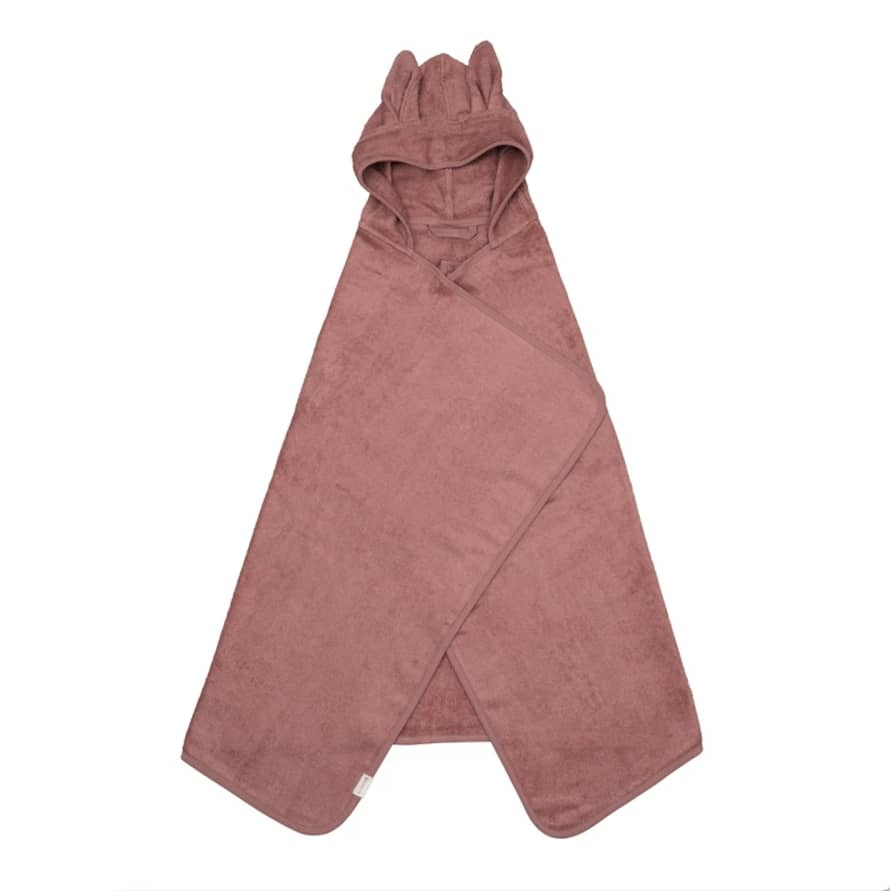 FABELAB Bunny Hooded Junior Towel in Clay (4-7 years)