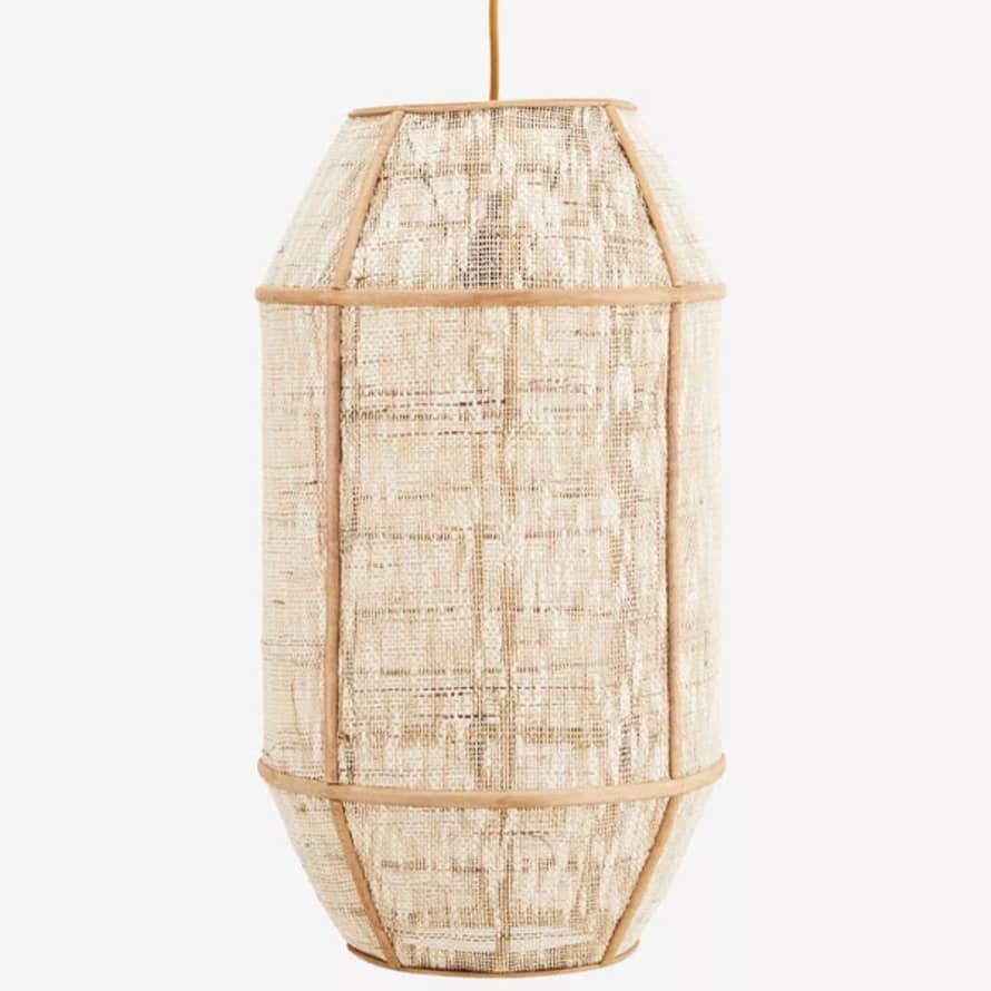 Madam Stoltz Bamboo Ceiling Lamp with Linen