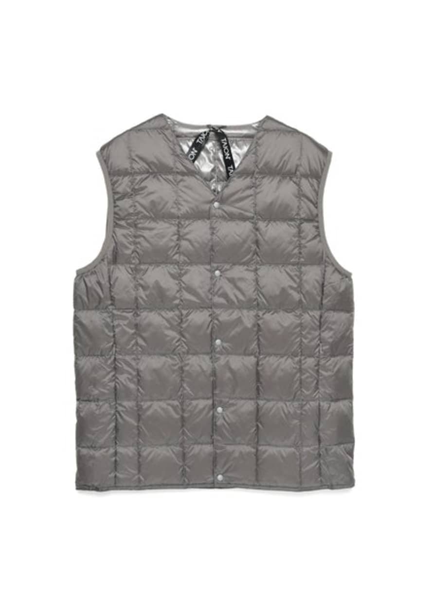 Taion V Neck Button Vest - Dark Charcoal