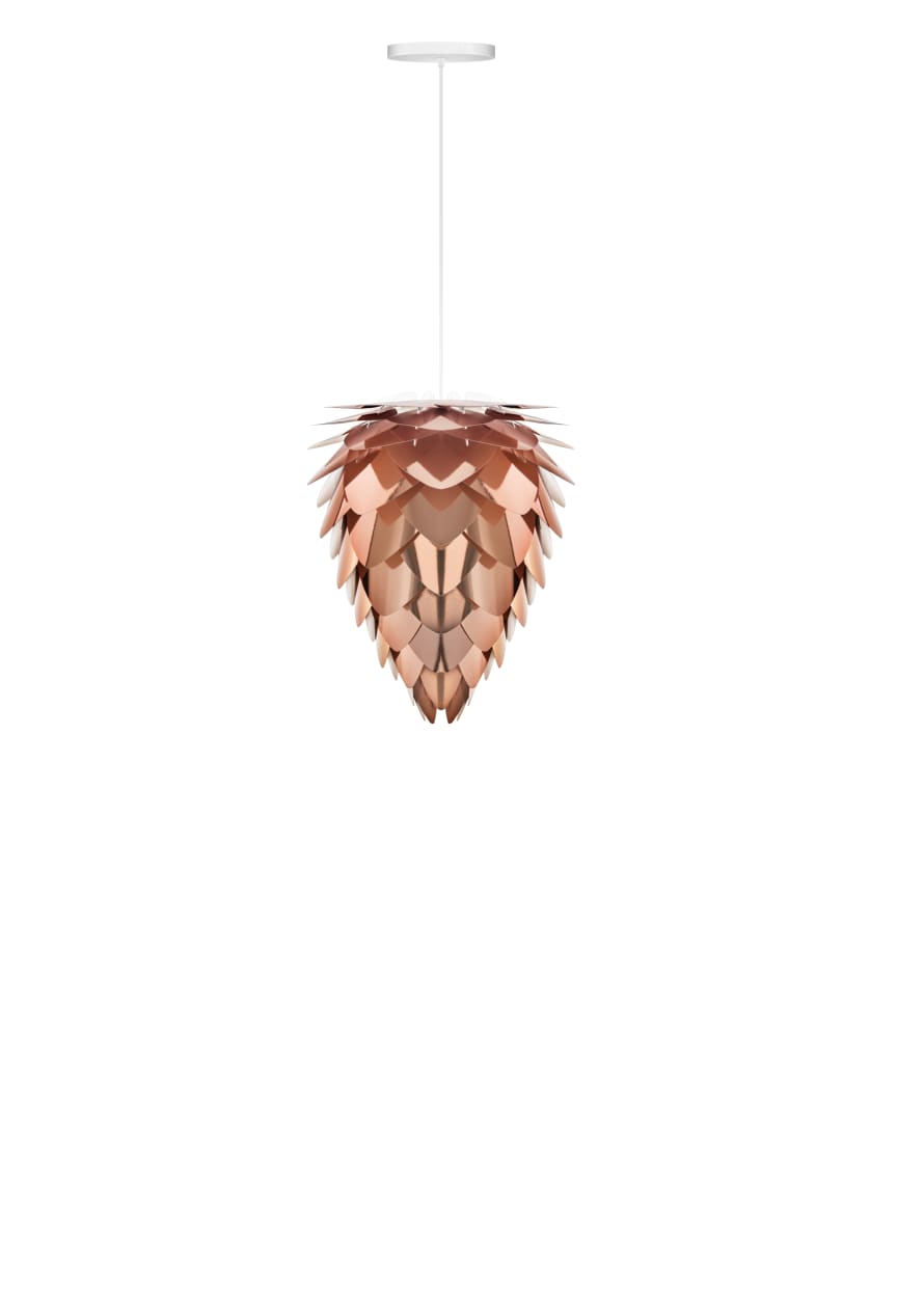 UMAGE Mini Copper Conia Pendant Light Shade with White Rosette Cord Set