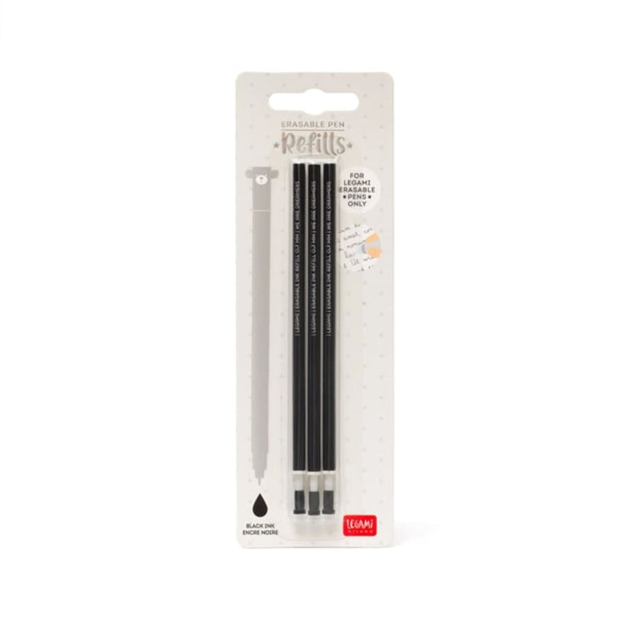 Legami Refill for Legami Erasable Pen - Black 3pk