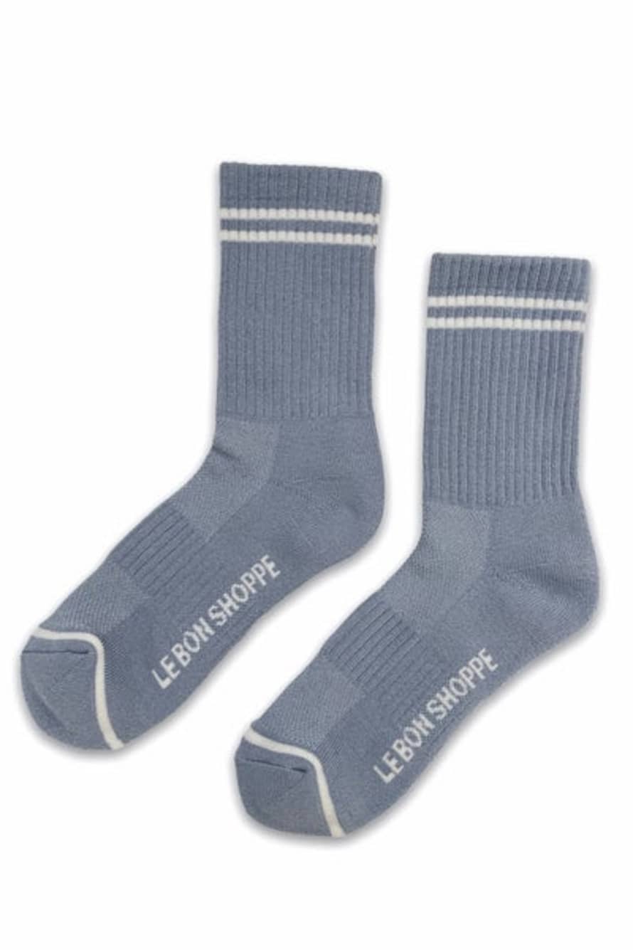 Le Bon Shoppe Boyfriend Blue Grey Socks