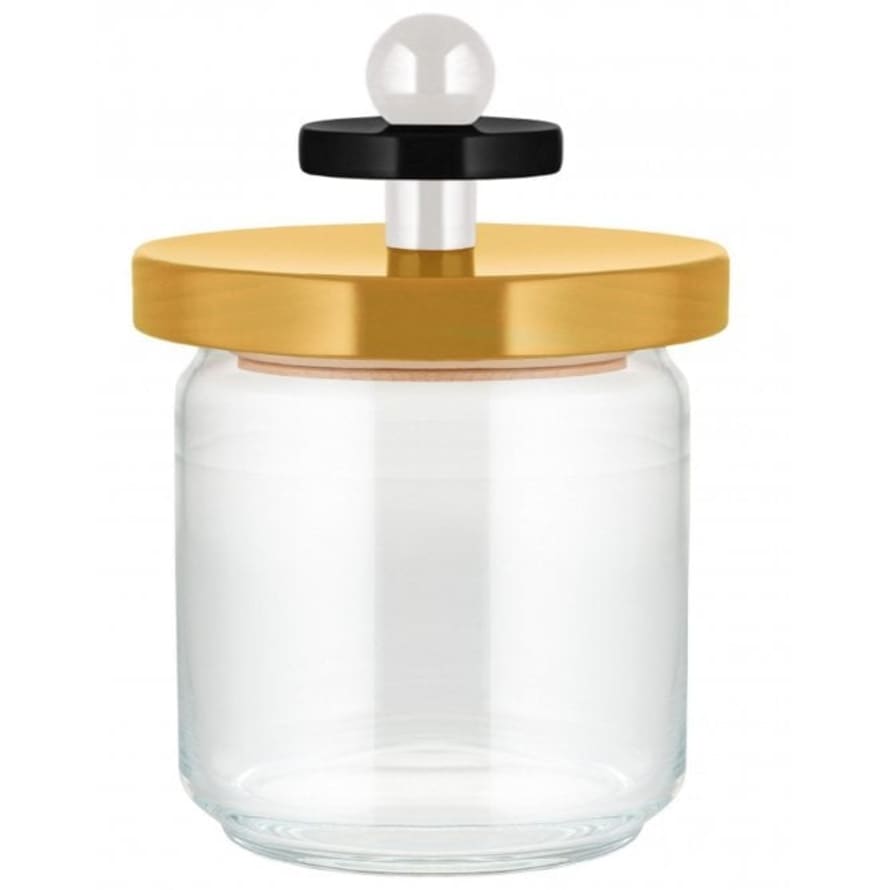 Alessi 75cl Storage Jar with Yellow Beech Wood Hermetic Lid