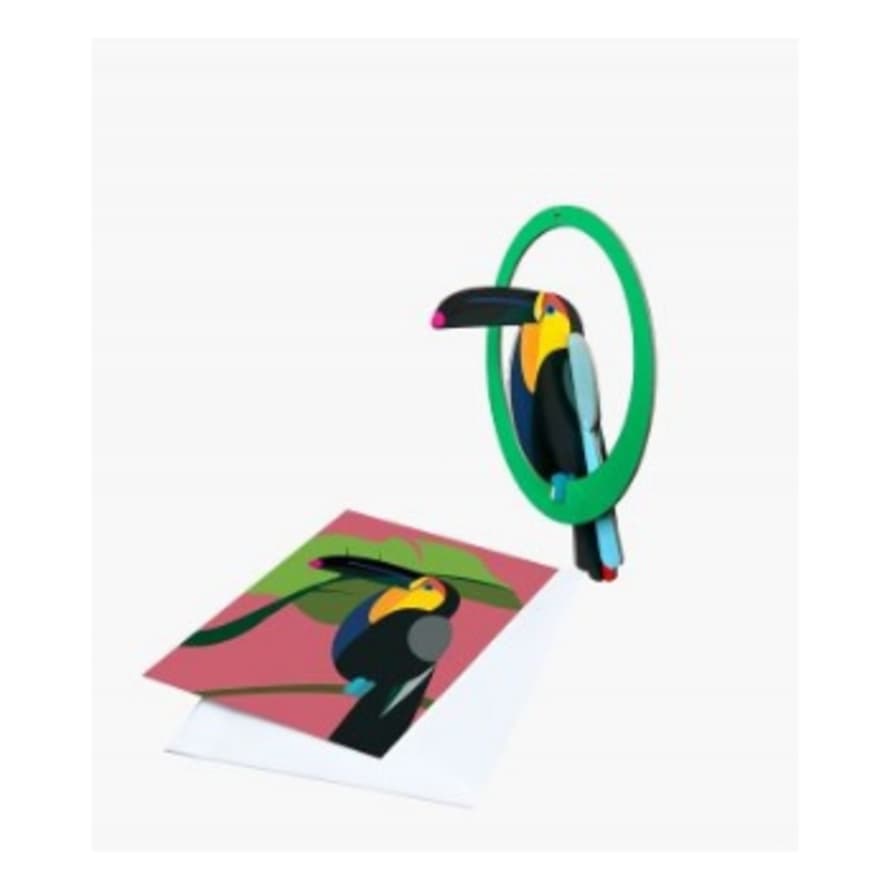 Studio Roof Pop Out Card Swinging Toucan