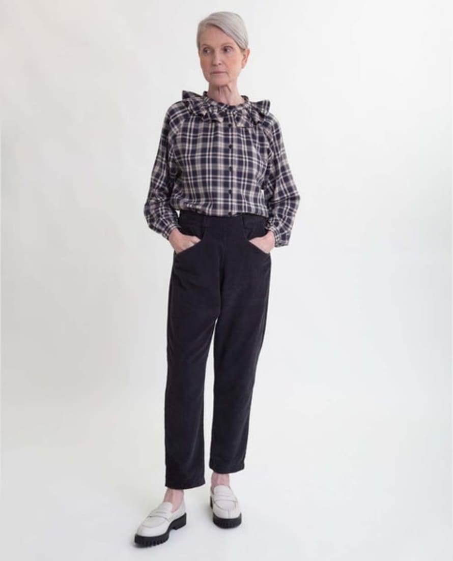 Beaumont Organic AW22 Erica Organic Cotton Cord Trousers In Charcoal