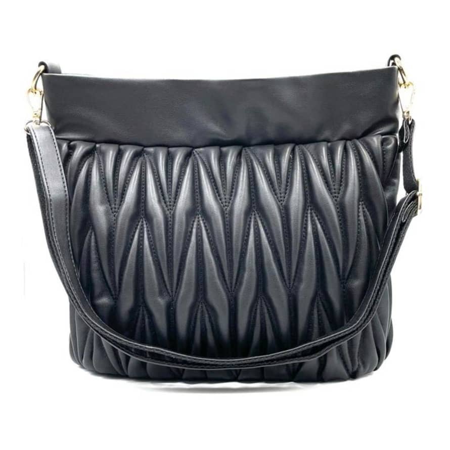 SIXTON LONDON Black Quilted Bucket Bag