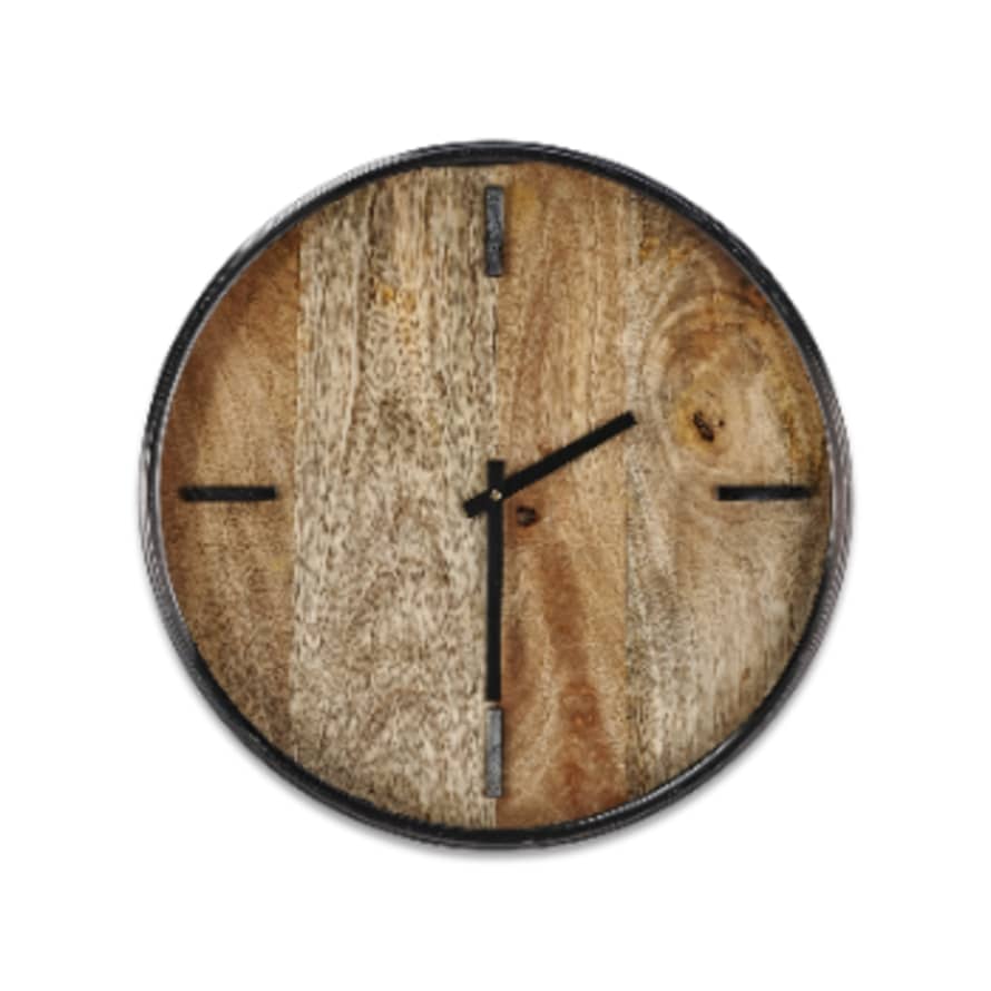 Nkuku Alomi Mango Wood Clock - Small