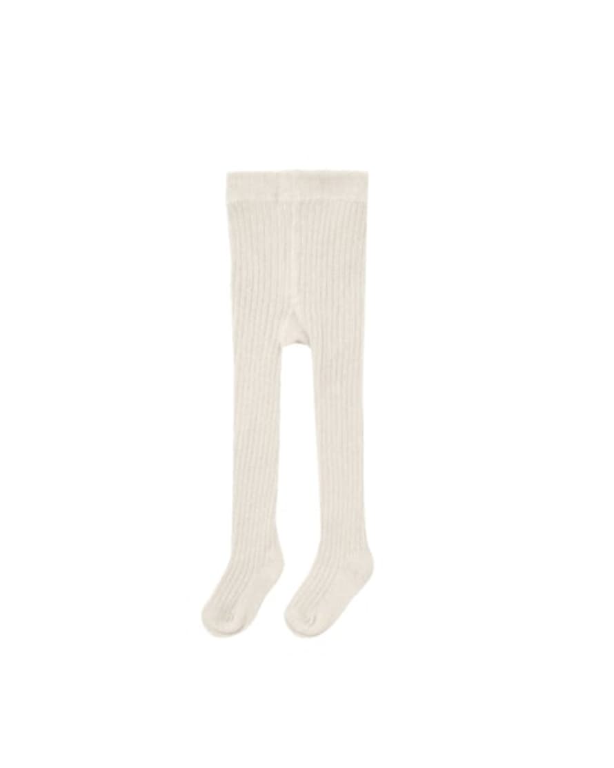 Quincy Mae Solid Ribbed Tights Ivory