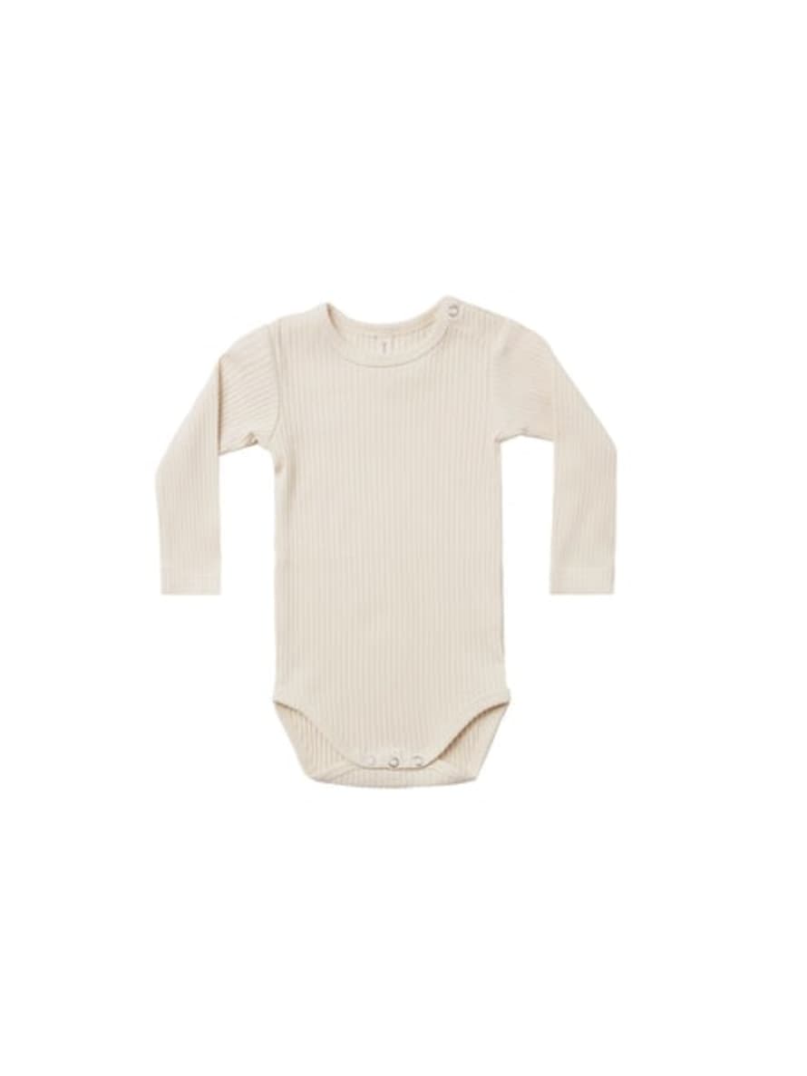 Quincy Mae Ribbed Onesie Natural