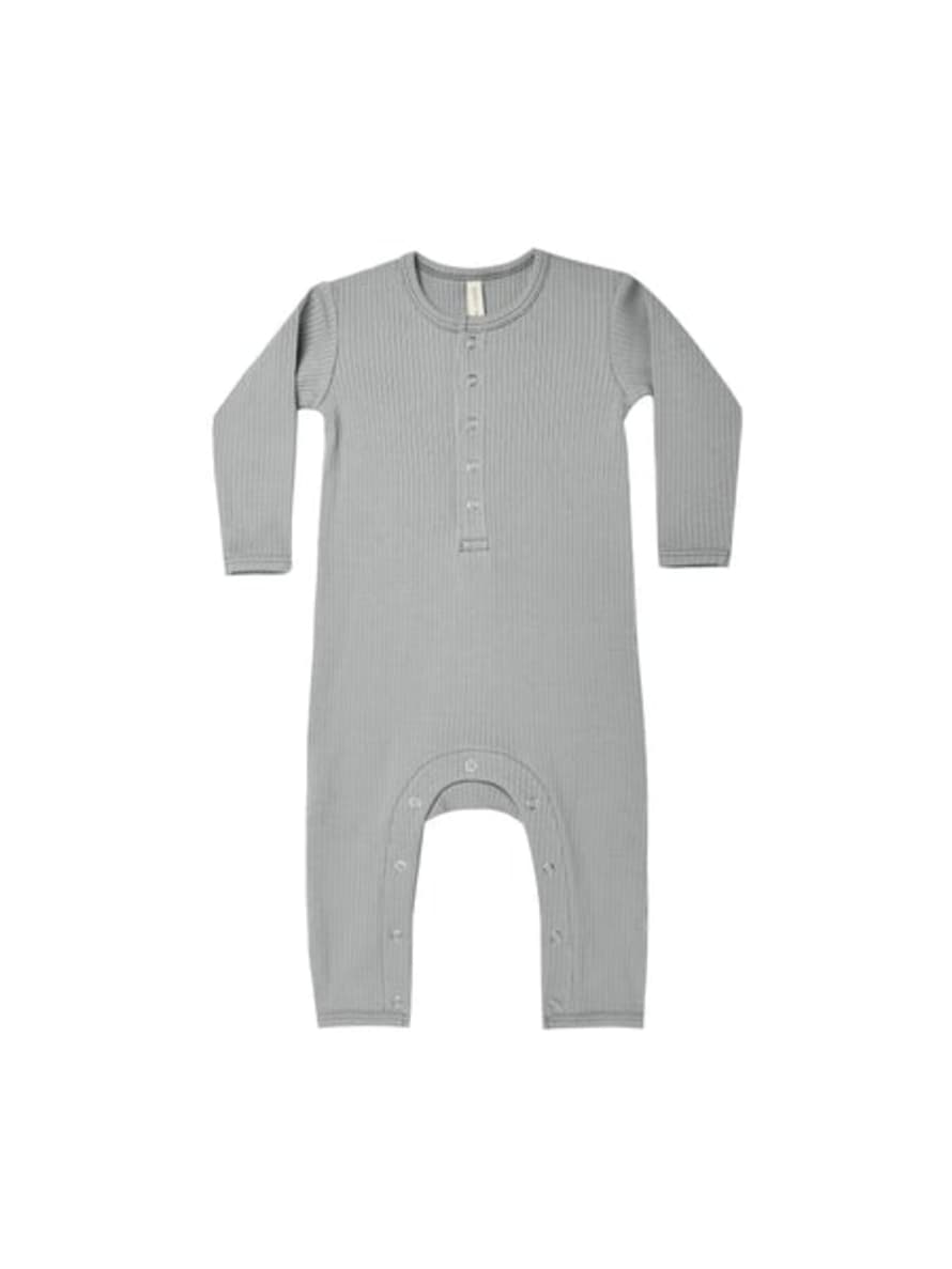 Quincy Mae Ribbed Baby Jumpsuit Dusty Blue