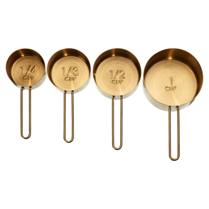 Victoria & Co. Set of 4 Gold Finish Measuring Cups