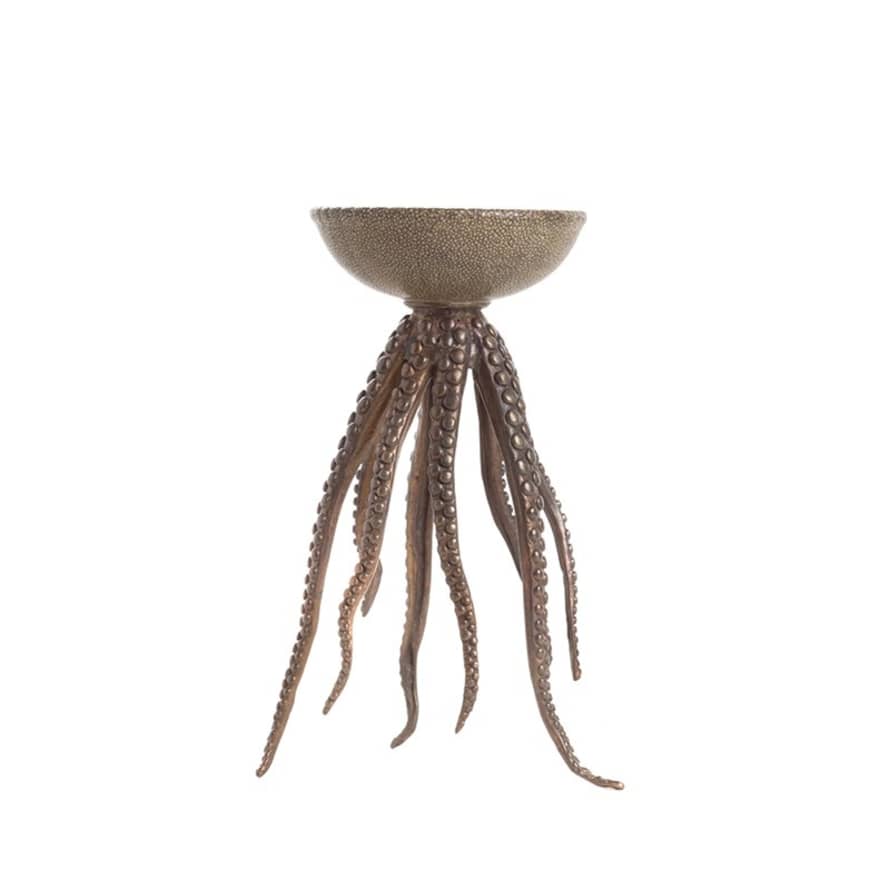 Asiatides Octopus Candle Holder Shagreen Bronze | Handpainted